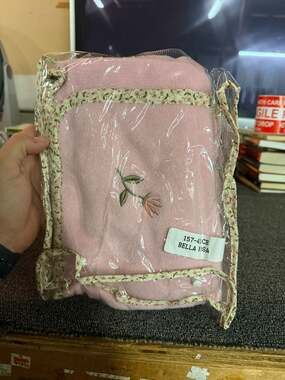 Bella Rosa Pink Fleece Floral Embroidered Blanket